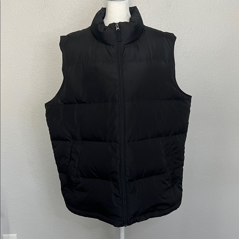 Lands End Down/Feather Puffer Vest Black Size XL